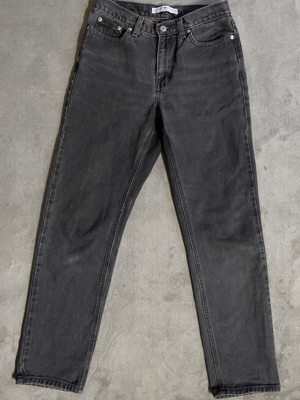 Vtg Style Tommy Hilfiger Jeans Women’s Gray Black Wash Straight Leg Denim